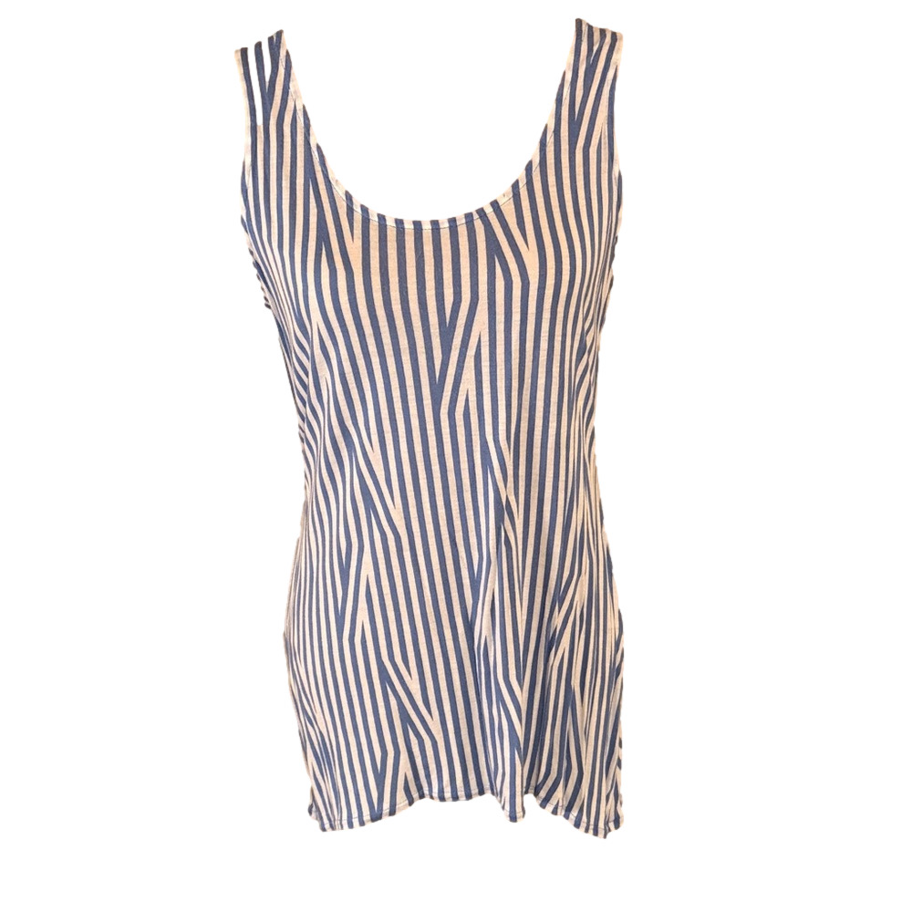 Cato Blue and White Striped Women's Top
